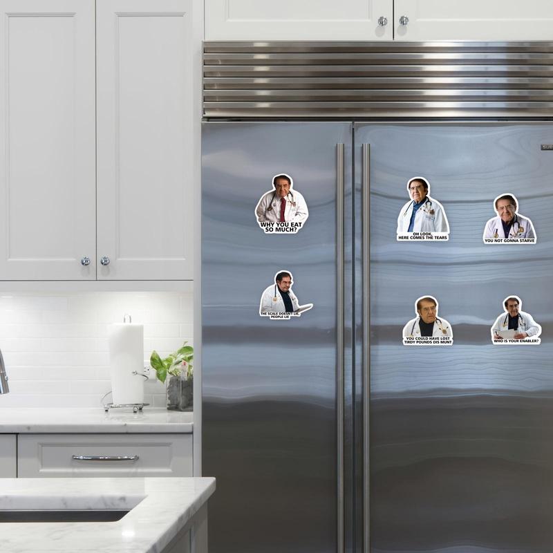 Funny Doctor Themed Refrigerator Magnet, 6 Counts set Decorative Magnet, Personalized Fridge Magnet for Kitchen Office Whiteboard Locker Cabinet