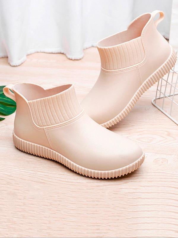 Women's Fashionable Solid Color Rain Boots, Casual Waterproof Non-slip Outdoor Rain Boots, Garden Shoes, Kitchen Shoes, Motorcycle Waterproof Shoes