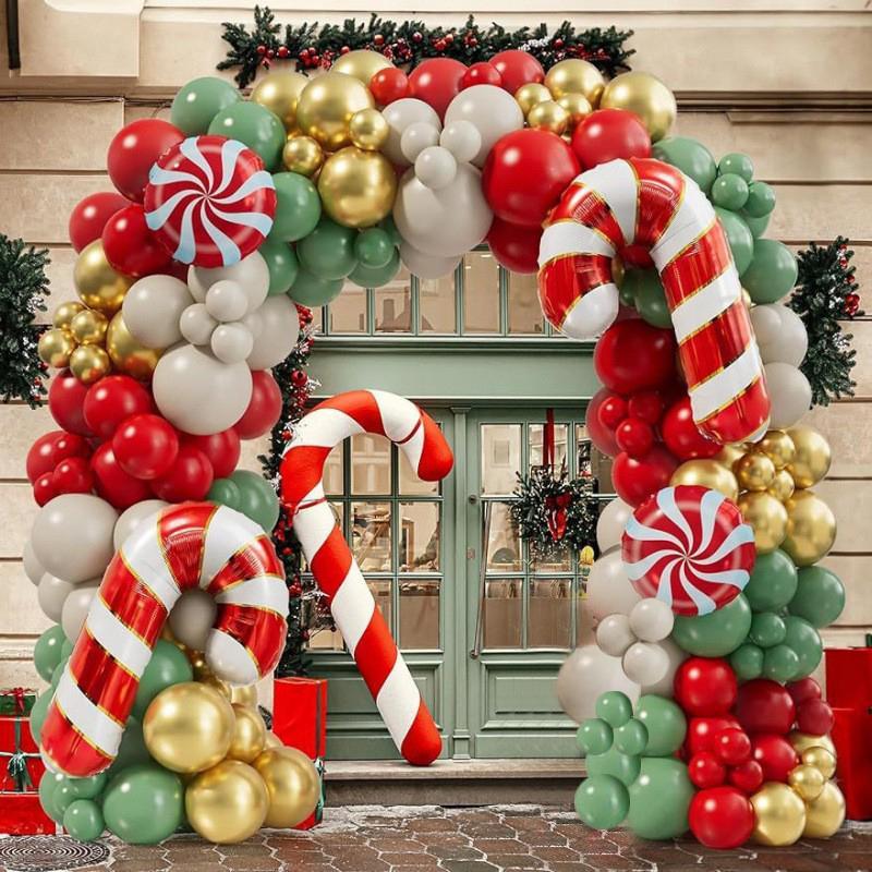 Balloon Arch Kit, 1 Set Exquisite Christmas Themed Mixed Color Balloon Set, Balloon Garland Arch Kit for Birthday Wedding Baby Shower Christmas Decoration