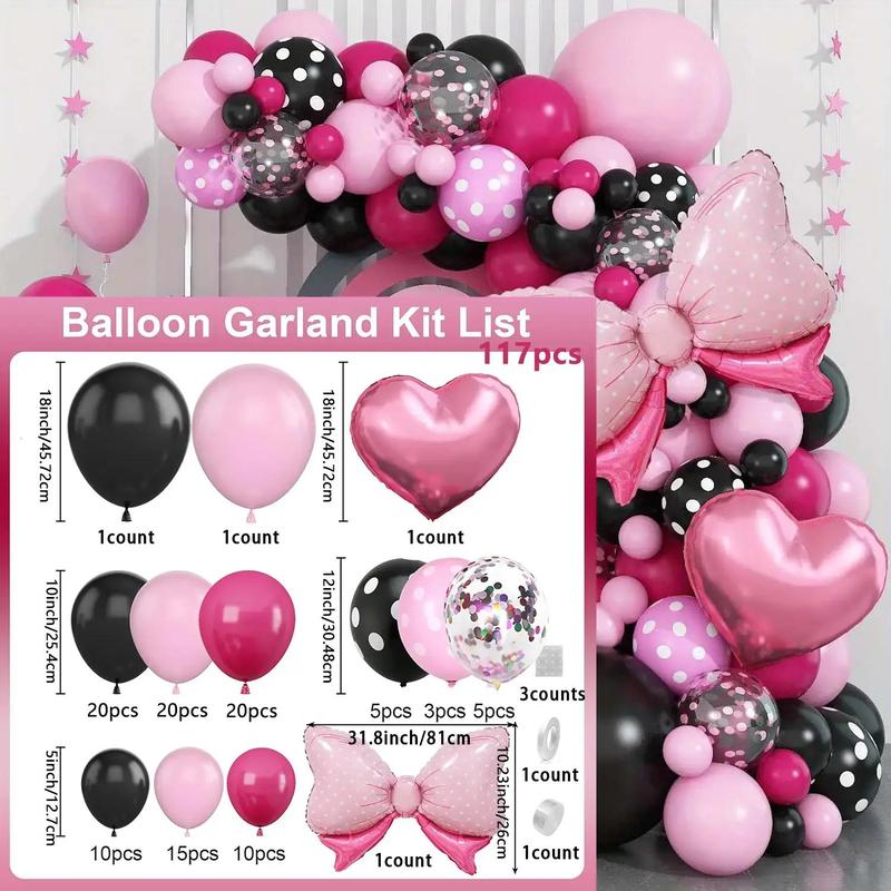 Balloon Garland Arch Kit (117pcs), Mixed Color Balloon Set with Tapes, Birthday Party Decoration Supplies, Party Preferred Balloon Kit