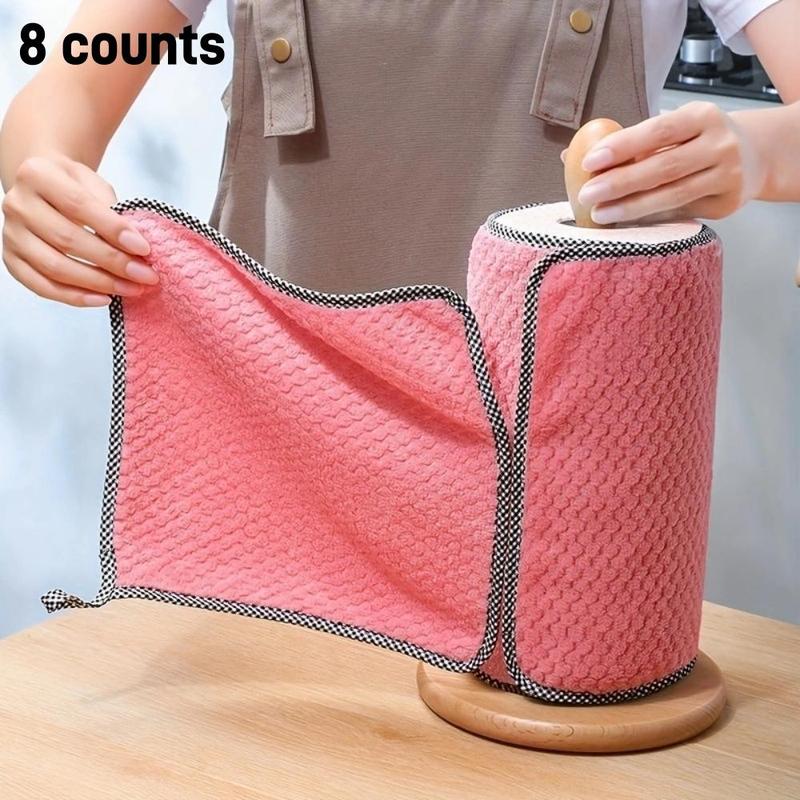 Kitchen Cleaning Cloth, 8 Counts Dish Cloth, Kitchen Cloth Dish Towels, Absorbent Cleaning Cloth for Cleaning Dishes, Kitchen, Bathroom, Car, Fall Essentials, 2024 Home Bundles