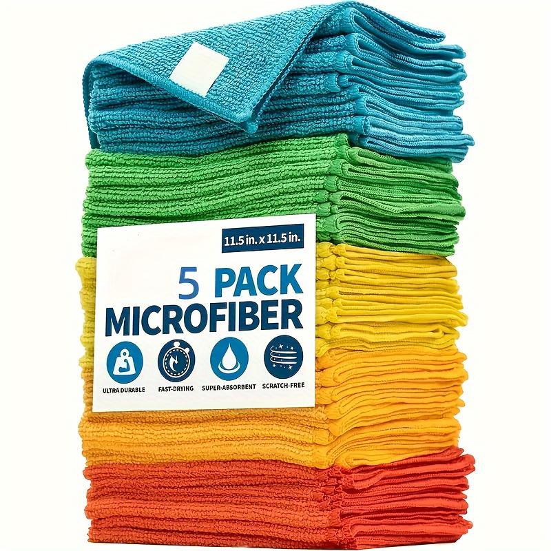 5pcs 5-Pack Streak-Free Microfiber Cleaning Cloths for Kitchen & Bathroom Surfaces spin  mop stain  remover ocedar  mop