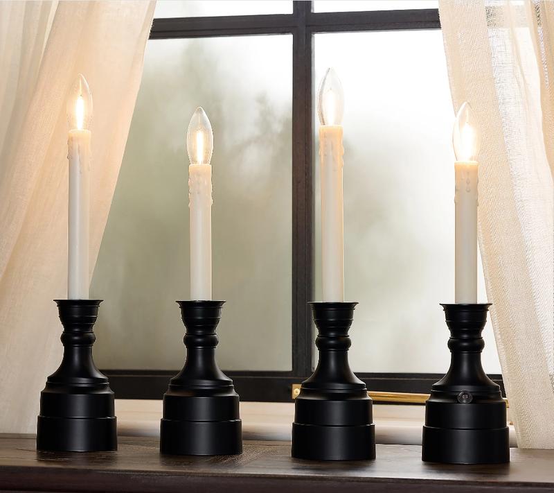 Lights (4) Premium Cordless Window Candles, 3.23