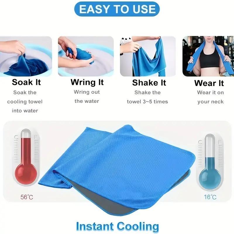 Quick-drying Sports Towel with Storage Box,  Random Color Cooling Ice Blanket, Sports Towel for Outdoor Fitness and Camping