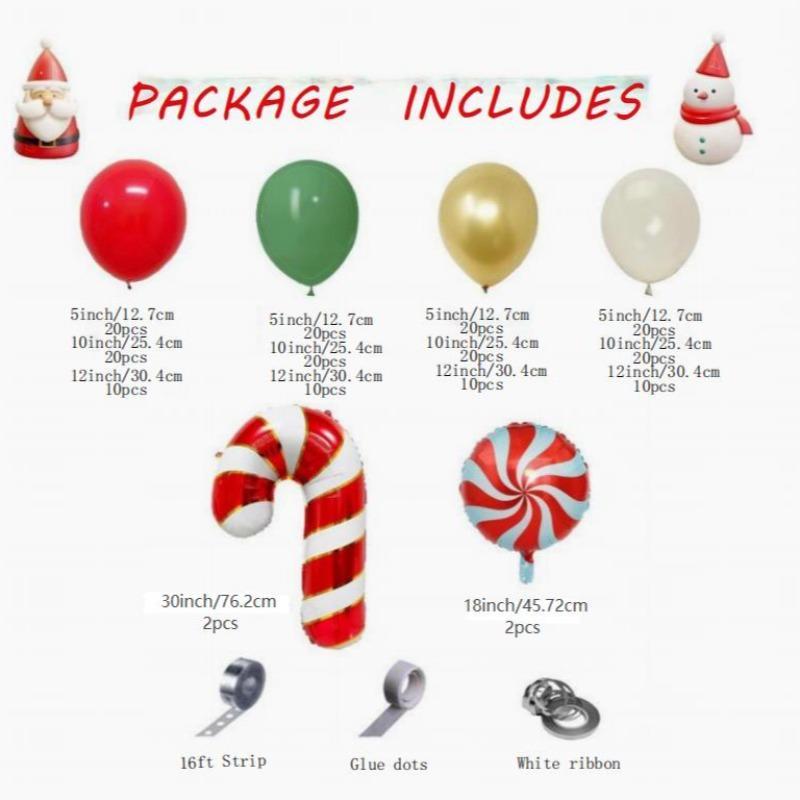 Balloon Arch Kit, 1 Set Exquisite Christmas Themed Mixed Color Balloon Set, Balloon Garland Arch Kit for Birthday Wedding Baby Shower Christmas Decoration