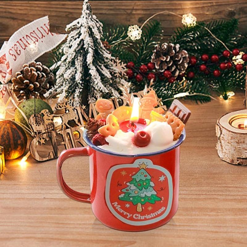 Christmas Scented Candles, KozyNesté, ADDED mica powder, Soy Wax, Stress Relief, Christmas Gifts, Christmas cookie favor Decor Ornaments Freshener aromatherapy  candles