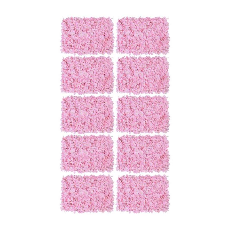 10 Pack Artificial Flower Wall Panel Flower Wall Mat with Artificial Silk Flower