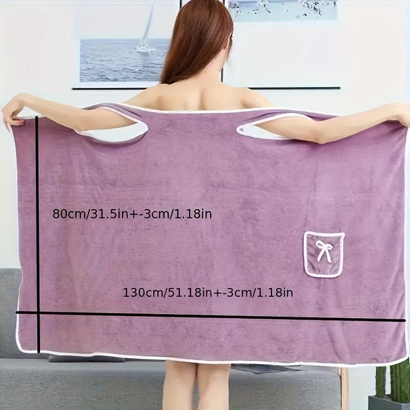 1 Set Of Women's Bath Towel, Wearable Bath Towel With Pockets, Super Soft Adjustable Bathrobe, Bathroom Beach Swimming Change, Ideal Household Items