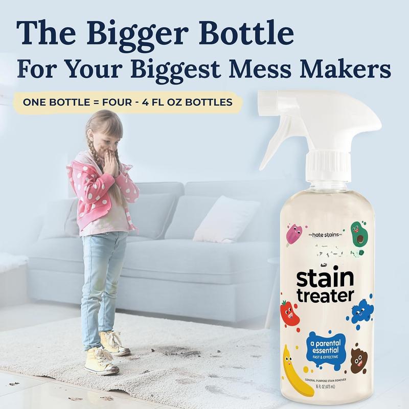 Messy Eater Stain Treater Spray - 16oz Stain Remover - Newborn & Baby Essentials - No Dry Cleaning Food, Grease, Coffee Off Laundry, Underwear, Fabric