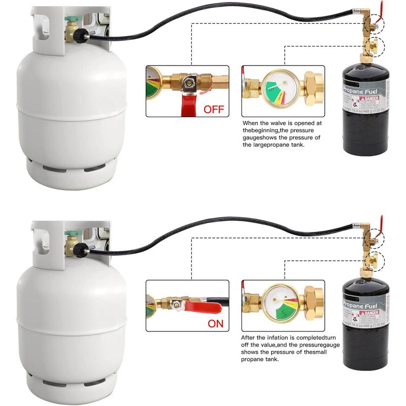 3FT Propane Refill Adapter Hose,Propane Refill Adapter for 1 lb. Tanks,Refillable Propane Cylinder 1 lb,1 lb Propane Tank Refill Adapter,Propane Bottle Refill Adapter,Propane Tank Refill Adapter