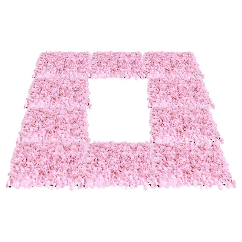 10 Pack Artificial Flower Wall Panel Flower Wall Mat with Artificial Silk Flower