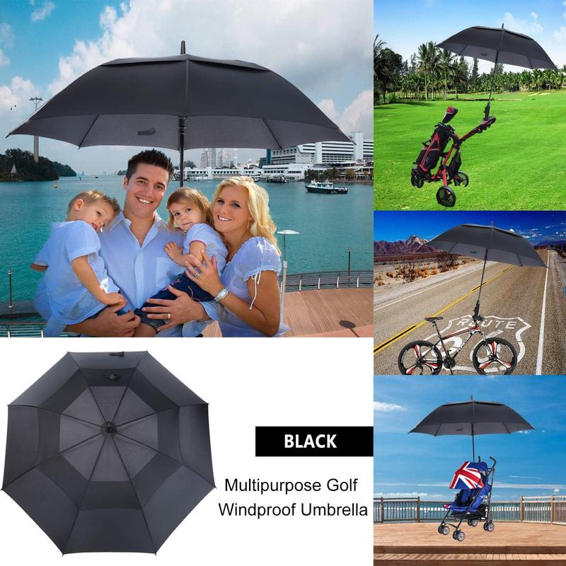 54 62 68 72 Inch Automatic Open Golf Umbrella, Extra Large Oversize Double Canopy Vented Windproof Waterproof Stick Umbrellas for Rain