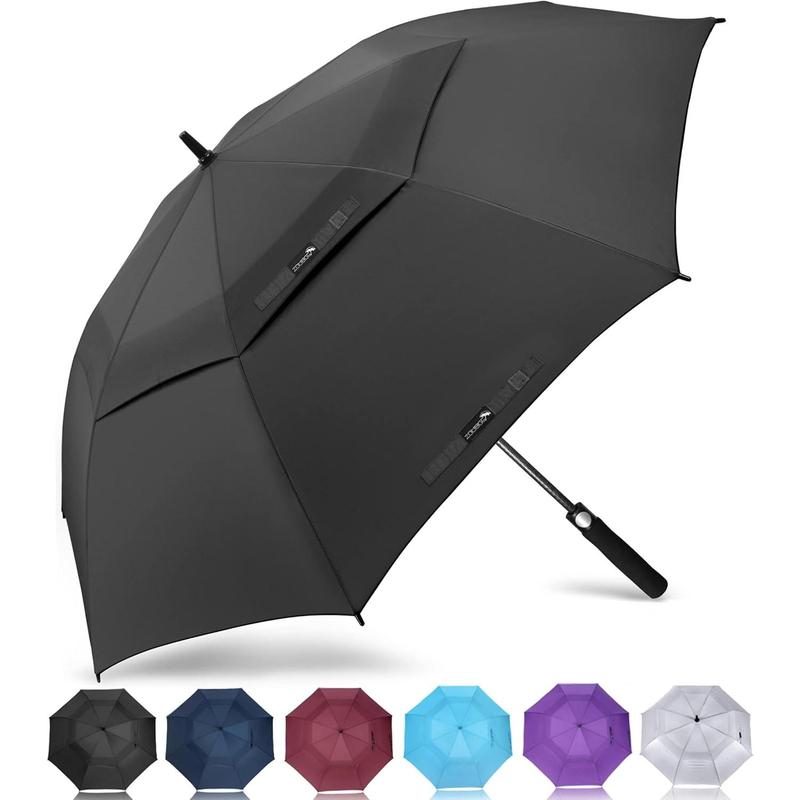 Golf Umbrella 54 62 68 Inch, Large Windproof Umbrellas Automatic Open Oversize Rain Umbrella with Double Canopy for Men - Vented Stick Umbrellas