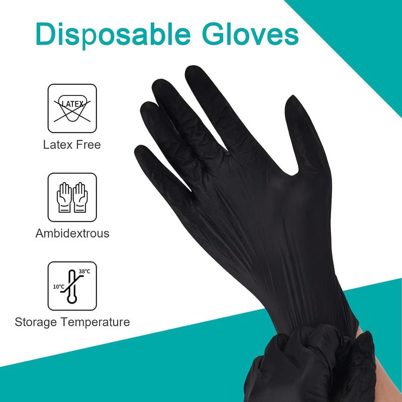 Schneider Black Vinyl Exam Gloves, 4 mil, Disposable Latex-Free Plastic Gloves for Medical, Cooking & Cleaning, 100-ct Box lubed gloves