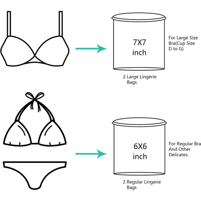 Laundry Bag Mesh Bra Wash Bag for Intimates Lingerie and Delicates with Premium Zipper Accessories