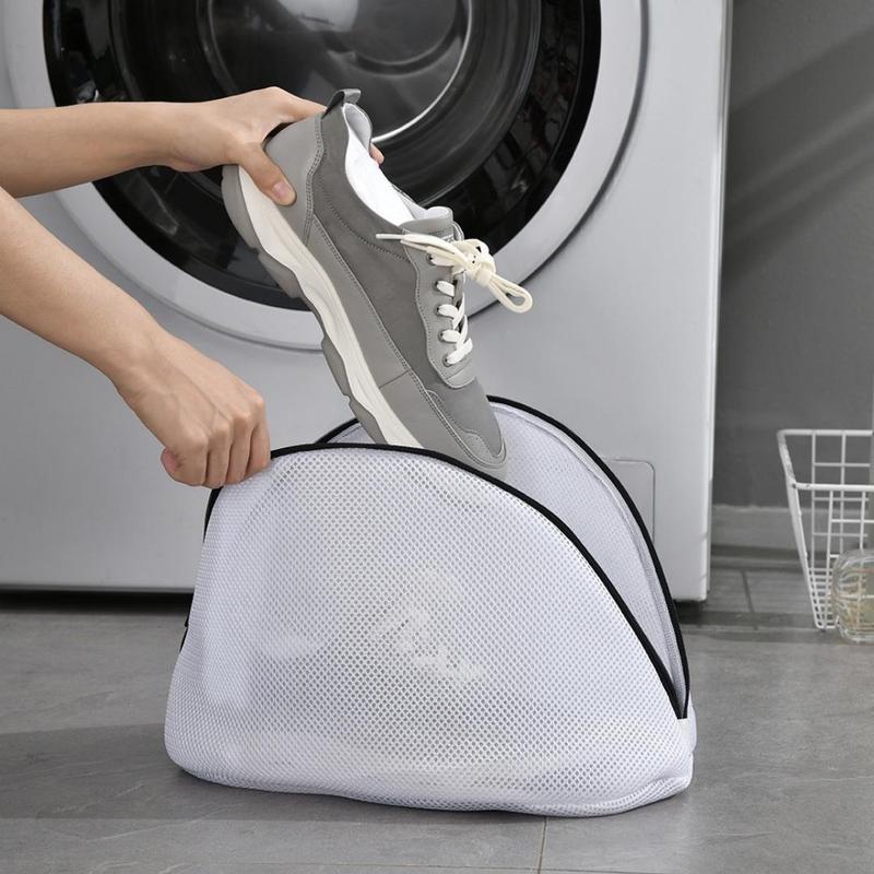 Mesh Laundry Bag, 1 Count Portable Shoes Washing Bag, Shoes Cleaning Bag with Zipper for Sneakers, Versatile Laundry Bag for Bra, Lingerie