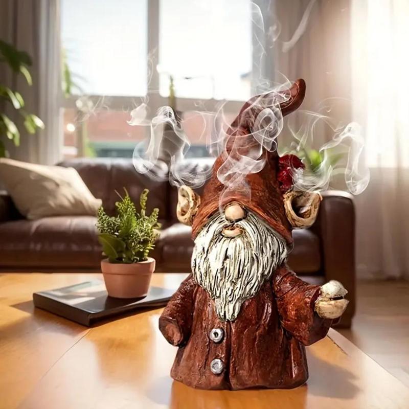 Gnome Design Candle Holder, 1 Count Cute Resin Statue Ornament, Desktop Decoration for Home Office, Unique Gift for Women & Men