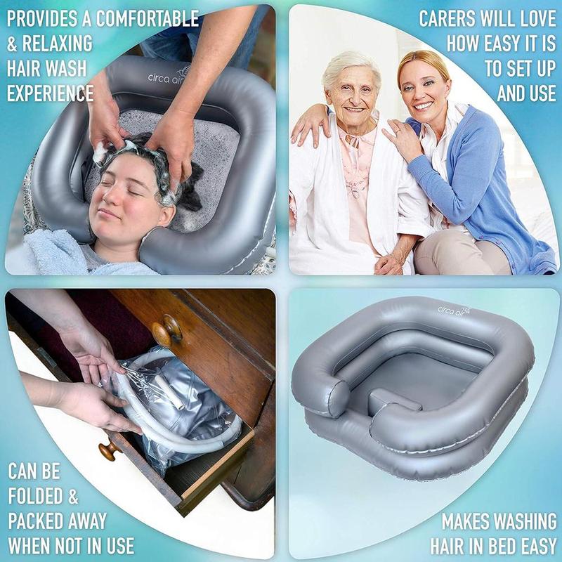 Inflatable Hair Washing Basin, 1 Count Multifunctional Portable Hair Washing Basin with Neck Support Pillow, Home Supplies for Bathroom