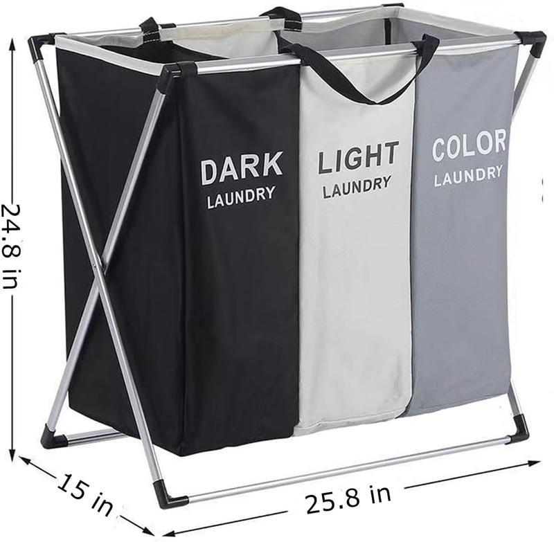 Large 3 Section  ,180L   Hamper, Tall Clothes Hamper with Handles for Clothes Toys in the Dorm & Family Closet Storage and Organizer,Thanksgiving, ChristmasGifts.     sorter  hamper large laundry section laundry double  hamper Large