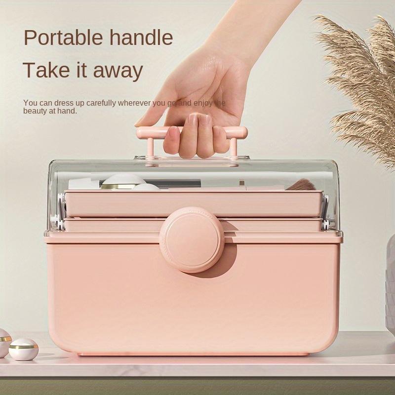 Large Capacity Cosmetic Storage Box, 1 Count Portable Dustproof Desktop Medicine Storage Box, Multifunctional Home Organizer