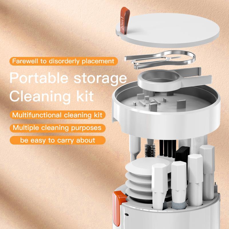 20-in-1 Multifunctional Cleaning Kit, Portable Dusting Brushes with Storage Case, Cleaning Tools for Multiple Smart Devices