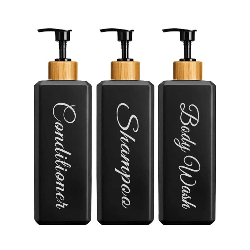 3pcs set 500ml Shampoo Dispenser, Empty Refillable Conditioner Dispensing Pump Bottle, Bathroom Shower Gel Dispenser