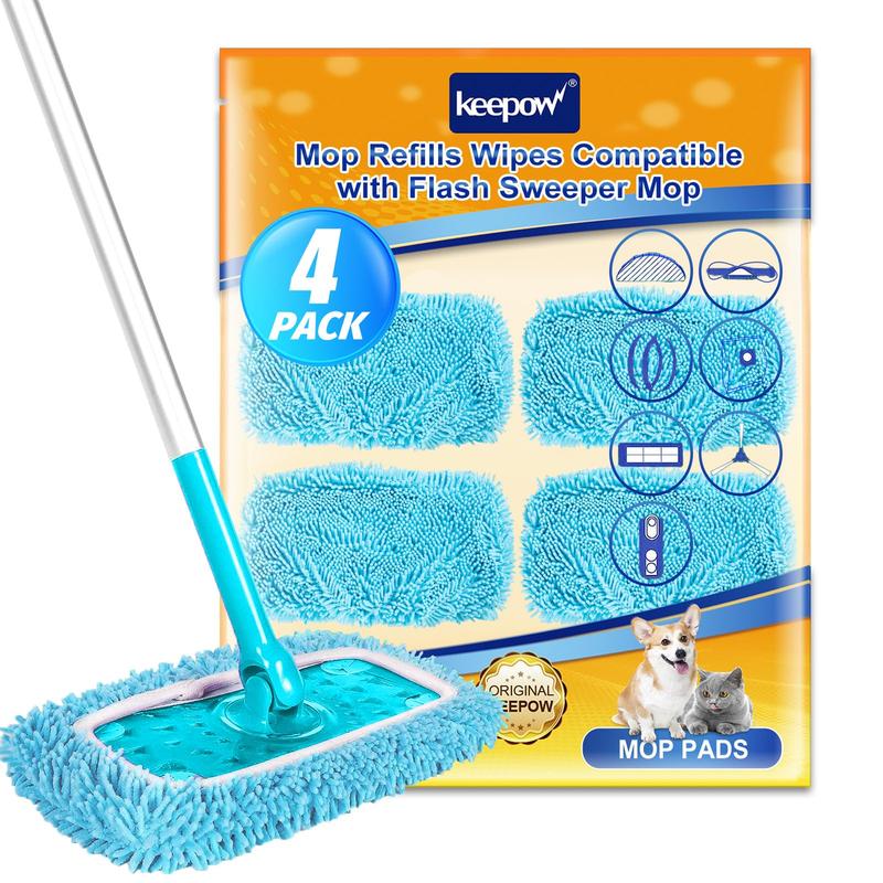 KEEPOW Reusable & Washable Cloths for Swiffer Sweeper Microfiber Mop Pads (Mop is Not Included)