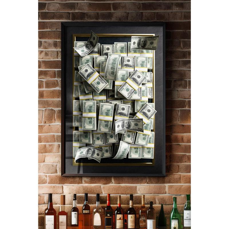 Cash Money Wall Art Decor Cash Man Cave Interior Wall Art Decor Stacks of Money Design Rich Wall Art Money Office Decor Gift For Him Print