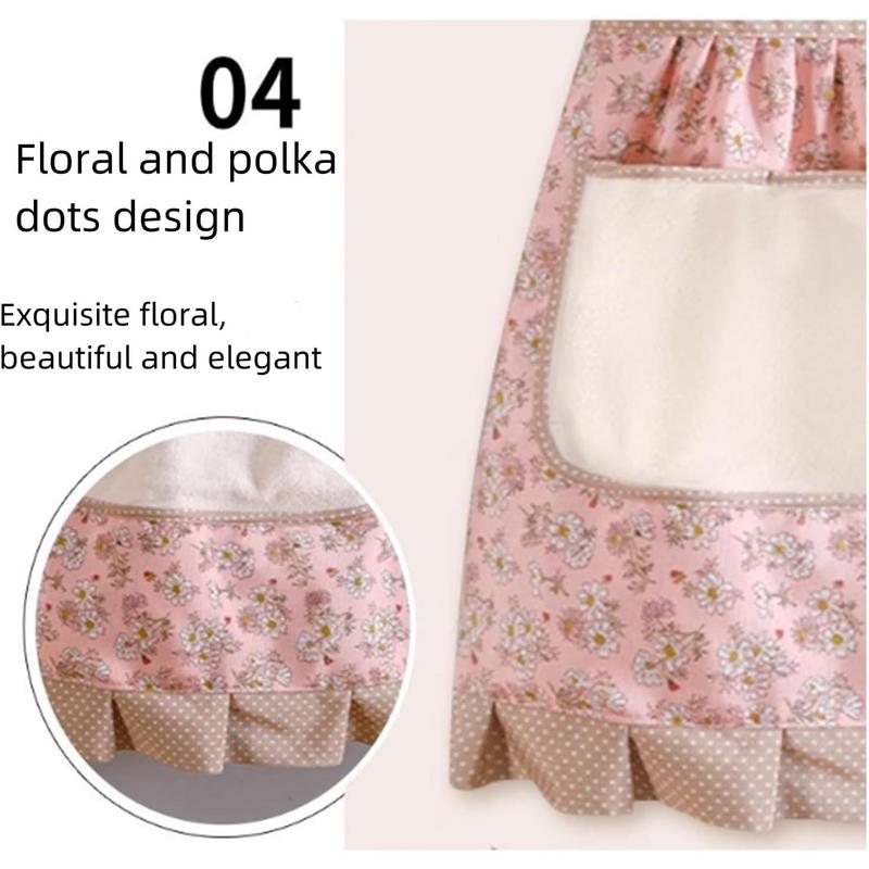 3 Pieces Aprons for Women with Pockets, Floral Kitchen Cooking Aprons,Waterproof Resistant Cotton Apron with Adjustable Strap and Front Pocket for  Kitchen,Cooking,Painting,Baking,Server,Barber