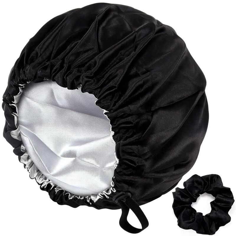 Satin Bonnet Silk, Hair Bonnets for Men and Women, Silk Bonnet for Sleeping, Women Hair Shower Cap, Silk Sleep Bonnet Satin Bonnet for  and Curly Hair (Blue) 2024 Fashion Accessory