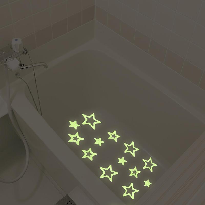 Star Shaped Bathroom Non-slip Sticker, 30 Sheets pack Waterproof Anti-slip Luminous Fluorescence Shower Tread Sticker,safety Bathtub Strips Adhesive Decals for Home Hotel Salon Bathroom Dormitory