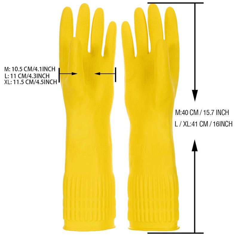 Latex Dishwashing Gloves, 2 4 10 Pairs Extended Non Slip Waterproof Cleaning Gloves, Household Cleaning Gadgets for Kitchen Garden