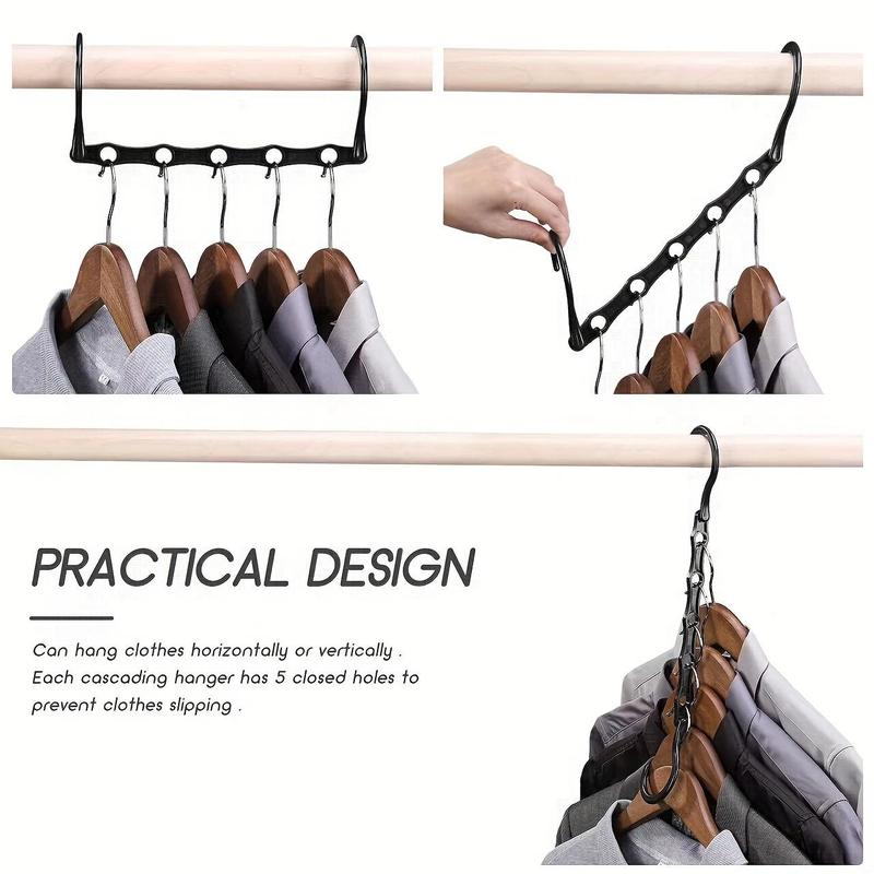 Multifunctional Clothes Hanger, 5 Counts 10pcs Space Saving Clothes Hanger, Clothes Storage Rack, Clothes Organizer for Home, Clothes Display Rack