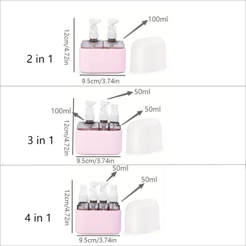 Portable Travel Cosmetic Dispenser, 1 Set 2 in 1 3 in 1 Cosmetic Dispenser Bottle, Travel Refillable Spray Bottle, Makeup Tool for Home & Travel