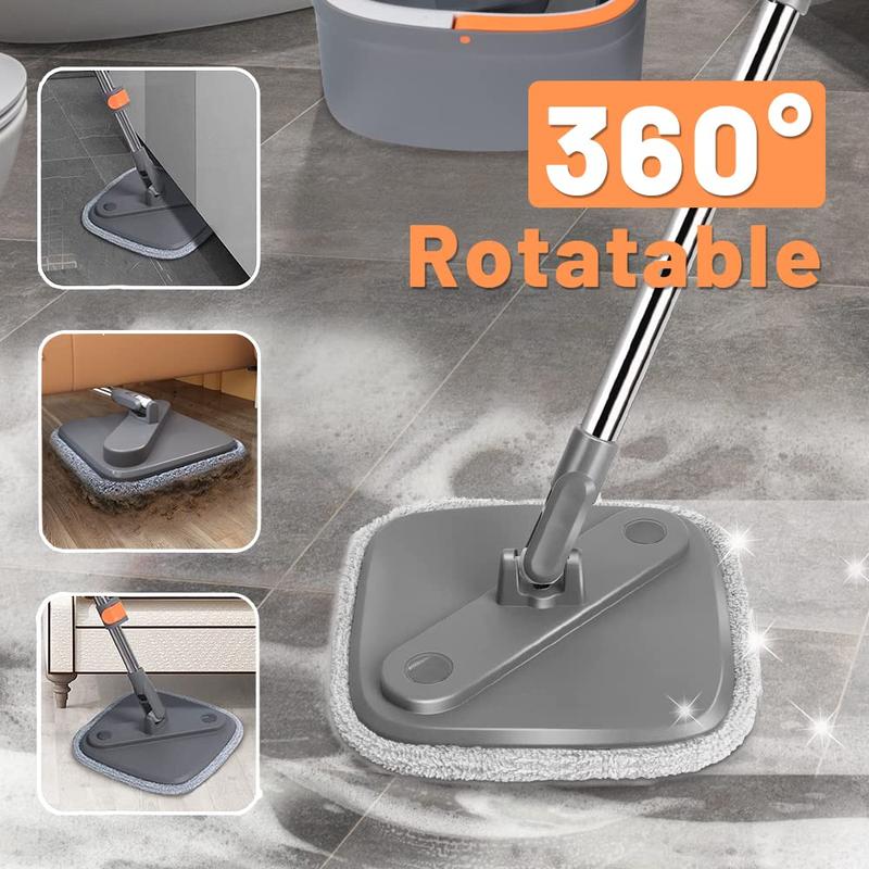 Free shipping!!TikStar Spin Mop & Bucket Set with Self-Separating Dirty Water & Clean Water System, Self-Drying 360° Spin Square Mop Head for Hardwood Tile Marble Floors,Cleaning Mop after the party,a