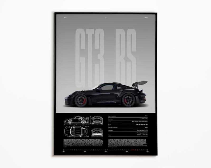 Porsche 911 GT3 RS Poster | Car Poster | Super Car | Home Decor | Wall Decor