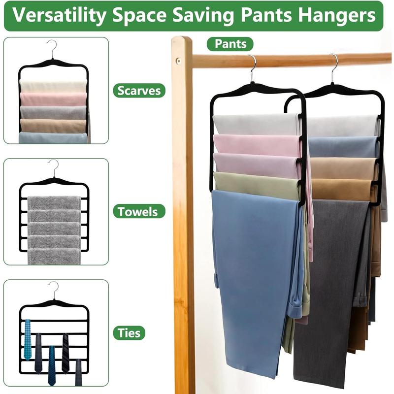 Organizers and Storage,3 Pack Organization and Storage Pants-Hangers-Space-Saving,Velvet Hanger for Dorm Room for College Students Girls Boys Guys Hanging Jean Scarf