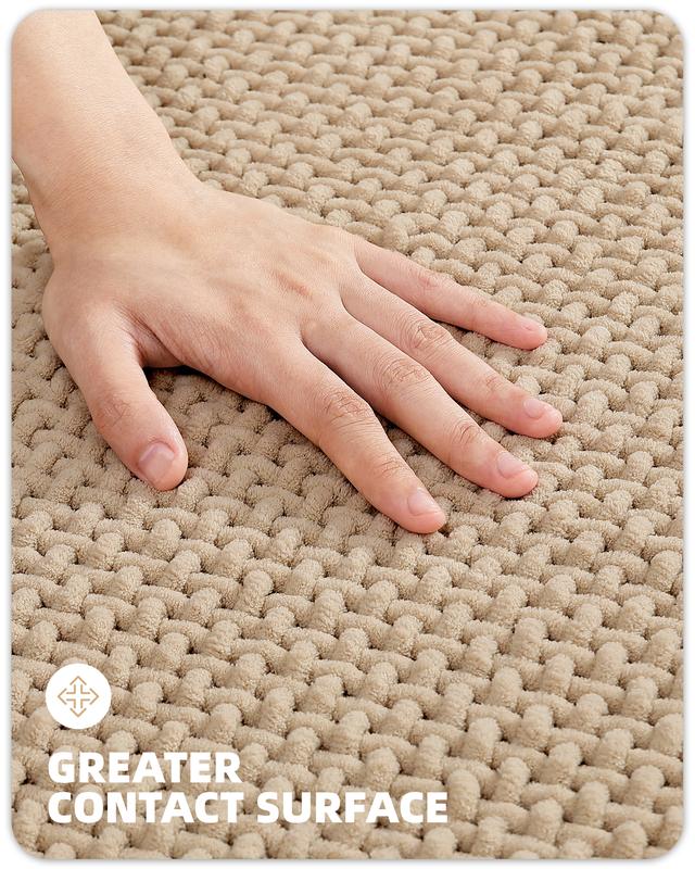 Color&Geometry Chenille Bathroom Rugs Fit Under Door,Non-slip Bath Rug -Absorbent, Flat, Anti-skid, Soft, Machine Washable, Quick Dry Indoor Bath Mats Shower Decor Microfiber