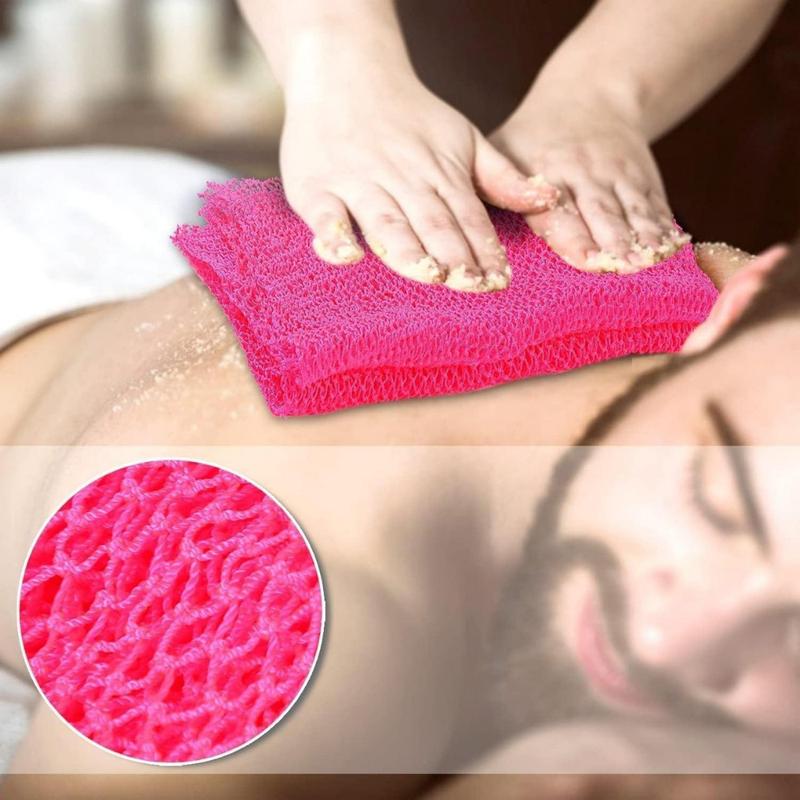 African Net Long Bath Net Sponge,African Bathing Body Exfoliating Net Shower Body  Back Scrubber Skin Smoother,Stretch Length to 66 INCH (Pink)(Creative Life Pavilion) Accessories