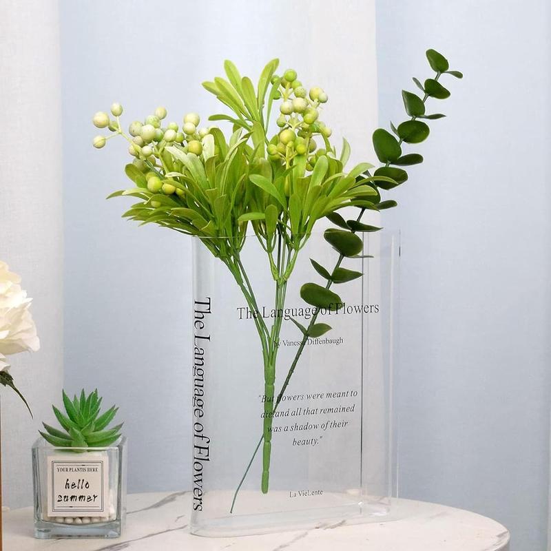 Book Vase for Flowers,Acrylic Book Vase for Flowers,Clear and Unique Book Flower Vase,for Home,Bedroom,Office,Dining Room Kitchen