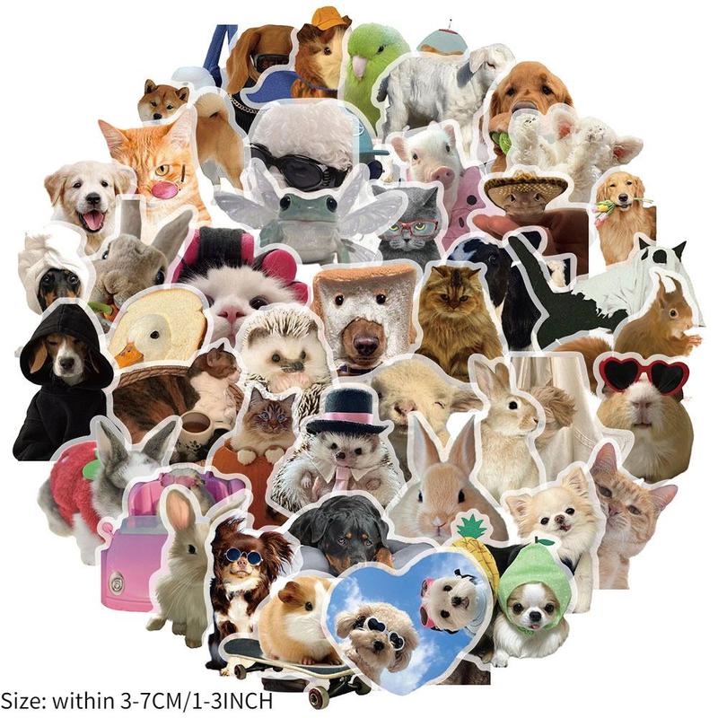 Animal Series Sticker, 50pcs set Waterproof Self Adhesive Decor Paper, Decor Sticker for Gift Greeting Card & Water Bottle & Laptop & Phone