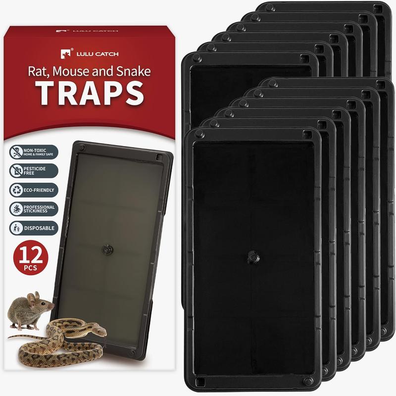 LULUCATCH Mouse Traps 12 Pack for Mice & Snakes Zevo Insect Trap. Larger Sticky Traps Indoor, Easy to Set, Safe to Children & Pets Rat