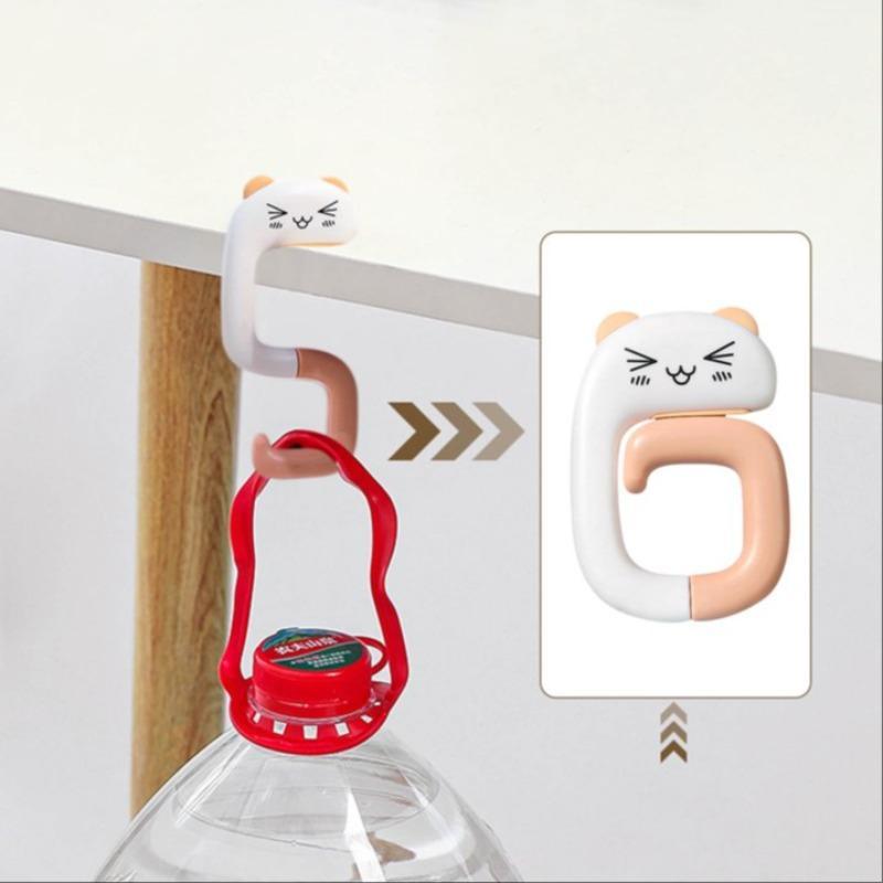 Cute Cat Design Handbag Hanger, Portable Adjustable Desk Handbag Holder, Home Storage Organizer for Living Room Bedroom Bathroom