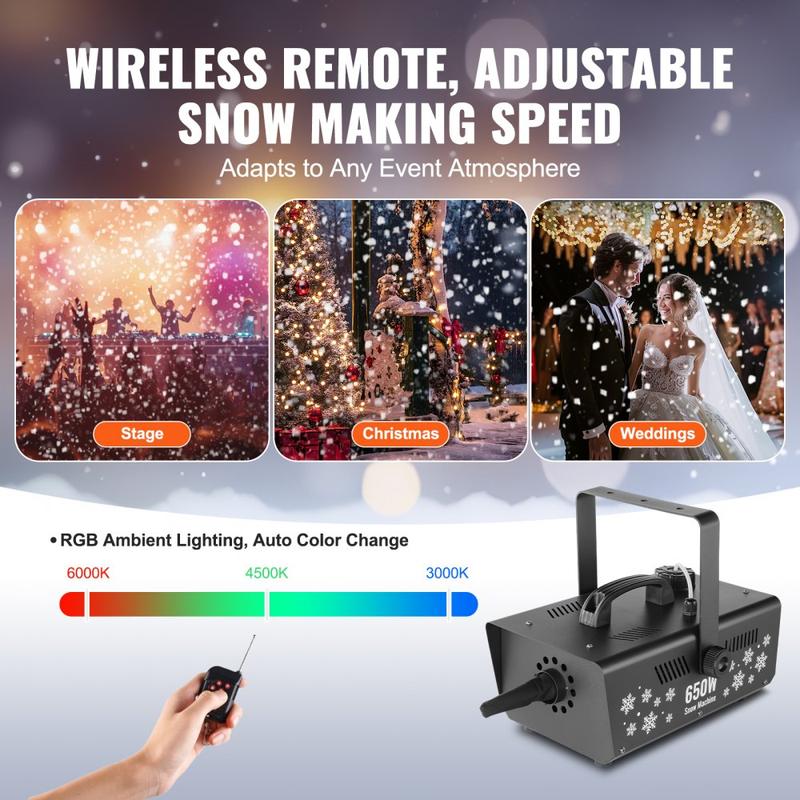 Snow Machine 650W Handheld Hanging Snow Making Machine for Holidays