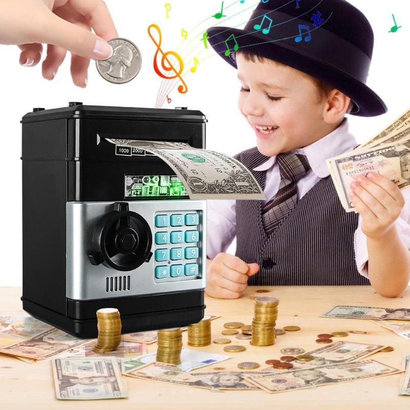 Room Decor Automatic Coin & Cash Deposit Machine, Electronic Coin Bank, Money Saving Box,  Money Jar Home Decor for Living Room Bedroom (battery Required, without Battery)