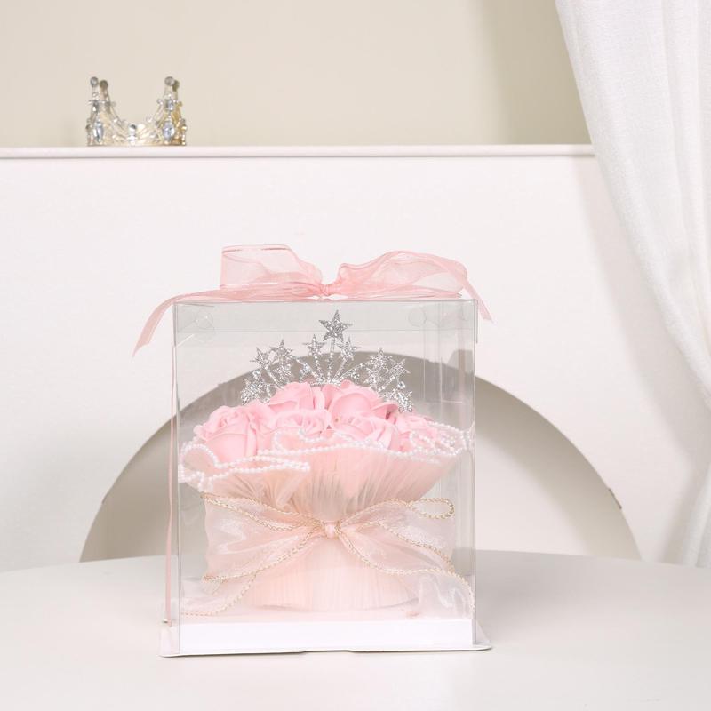 Artificial Rose Bouquet Gift Box, Faux Flower Bouquet Gift Box, Decoration Supplies for Wedding Birthday Festival Party, Birthday Gift, , Summer Gifts for Mom Girlfriend Wife