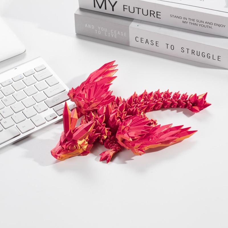 3D Flying Dragon Design Desktop Ornament, 1 Count Artificial Crystal Flying Dragon Decoration Craft, Summer Room Decor for Men, Boyfriend Gifts, Men Gifts, Fall Decor