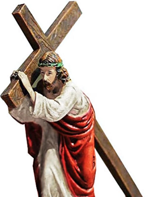 Jesus Carrying Cross Mini Statue Decor Gift Religious Ornaments Home Decor Religious Decor