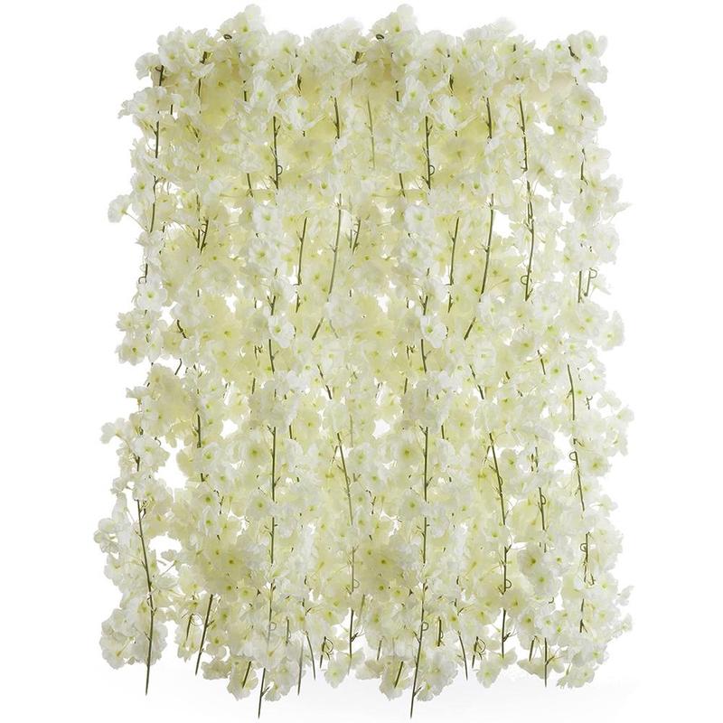 Artificial Flower Garland, 4 Counts set Romantic Faux Flower Vine,  Decorative Flowers for Home Party Wedding Garden