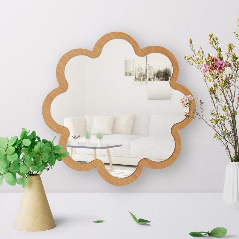 Flower Shaped Wall Mounted Mirror, 1 Count Creative Decorative Mirror, Wall Hanging Mirror for Home Bathroom Living Room Bedroom